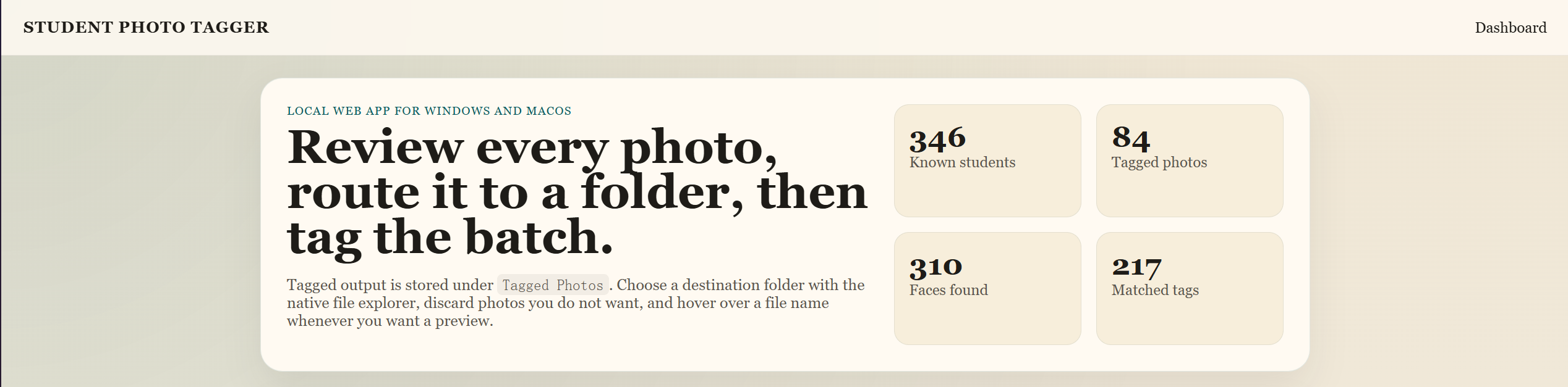Student Tagger introduction preview